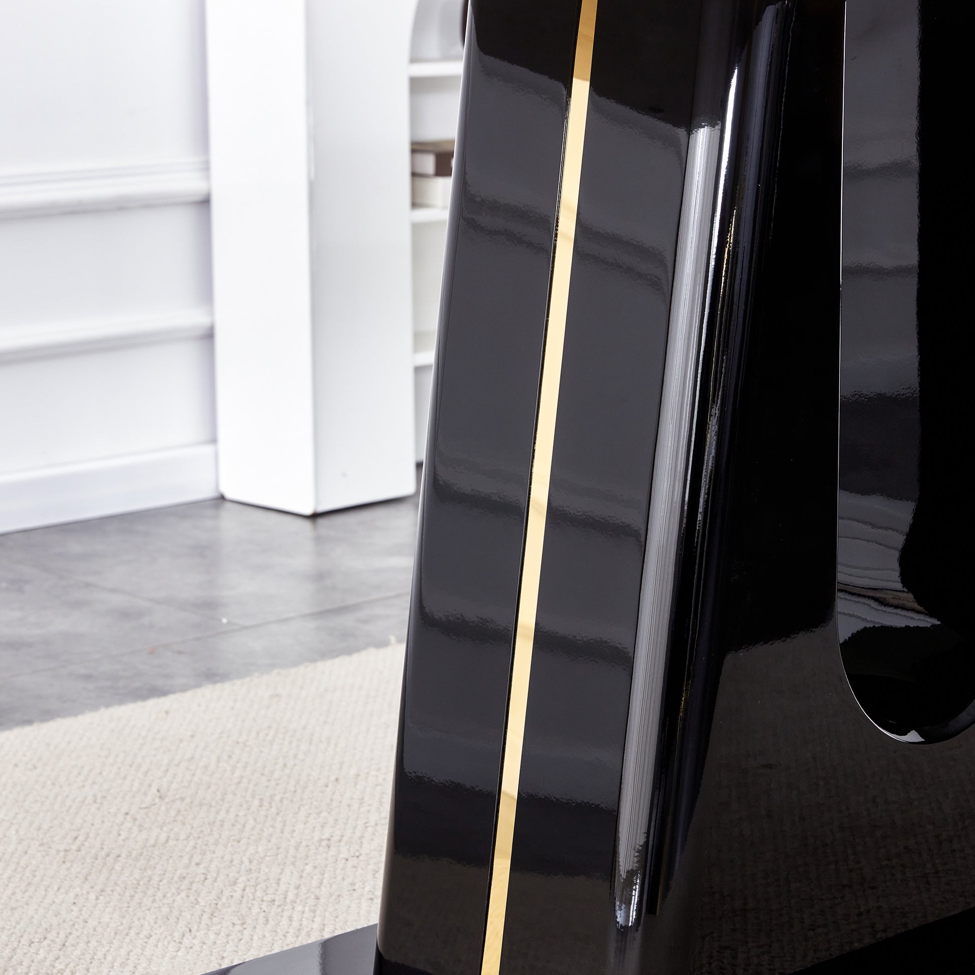 1 Table And 4 Chairs. Modern, Simple And Luxurious White Imitation Marble Rectangular Dining Table And Desk With 4 White Pu Gold Plated Leg Chairs 63'' X 35.4'' X 30'' White Black Mdf