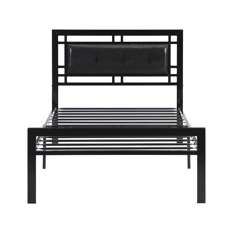 Twin Size Metal Bed Sturdy System Metal Bed Frame ,Modern Style And Comfort To Any Bedroom ,Black Black Metal