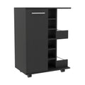 Payson 2 Piece Living Room Set, Bar Cart Coffee Table, Black Black Primary Living Space Shelves Rectangular Engineered Wood