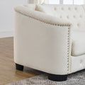 59 Inch Modern Chesterfield Velvet Sofa, 2 Seater Sofa, Upholstered Tufted Backrests With Arms And 2 Cushions For Living Room, Bedroom, Apartment, Office Beige Beige Primary Living Space Foam Velvet 2 Seat