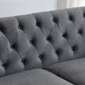 3 Seater 3 Seater Combination Sofa.Velvet Grey Grey Foam Velvet 6 Seat