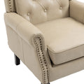 Coolmore Wood Frame Armchair, Modern Accent Chair Lounge Chair With Sturdy Wood Legs For Living Room Bedroom Camel Pu Camel Foam Pu Leather