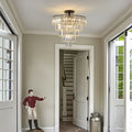 Same As W1340110374 L5011 Black Large Crystal Chandelier, Modern Style Chandelier, Dining Room, Living Room, Bedroom Bulbs Not Included Black Luxury Crystal