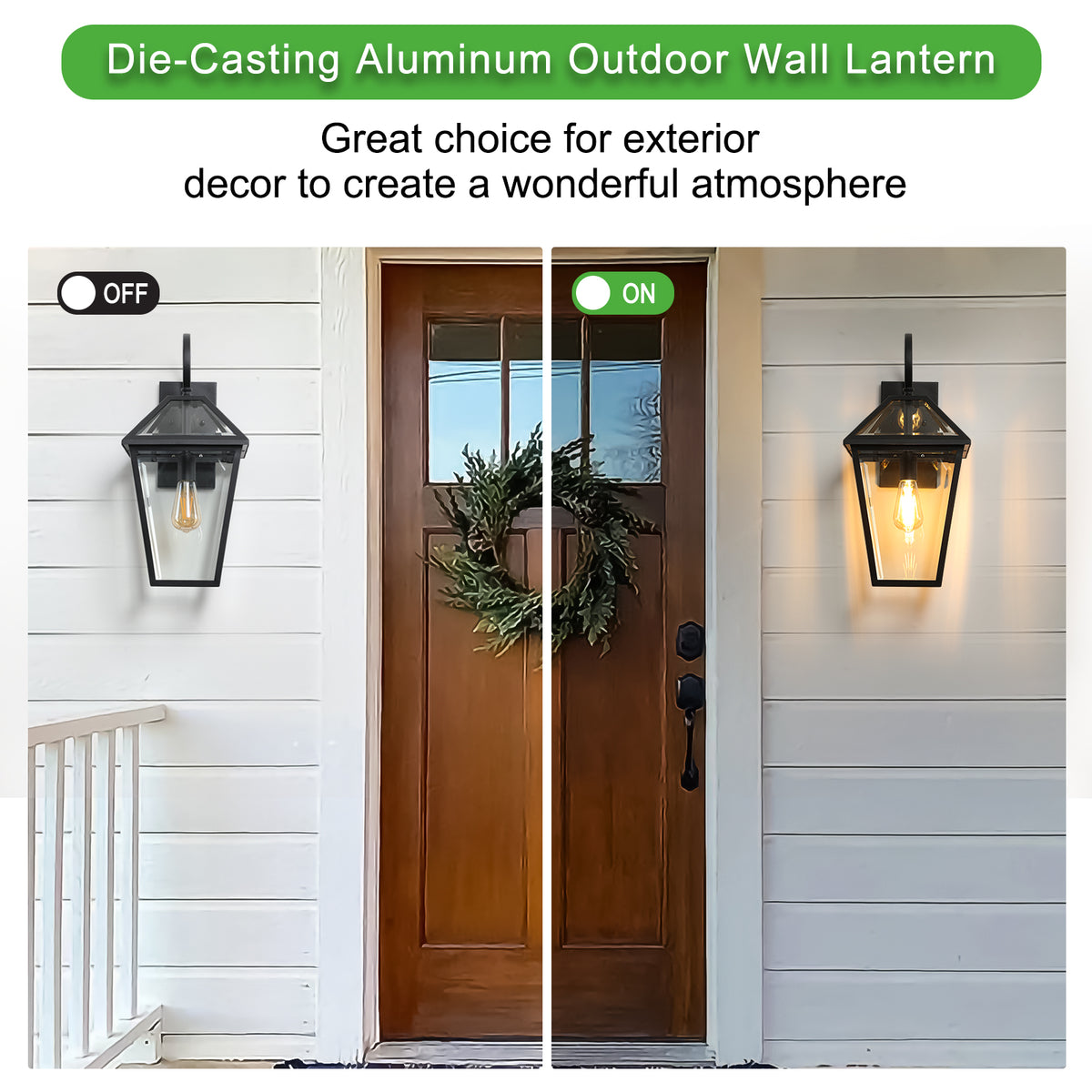 Modern Outdoor Waterproof Wall Lamp Supports Multiple Types Of Light Bulbs 1 Pack Black Modern Glass Aluminium