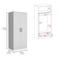 Midval 2 Piece Bedroom Set, Armoire Dresser, White Queen White White 2 Piece Set Bedroom Dresser Included Engineered Wood
