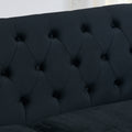59 Inch Modern Chesterfield Velvet Sofa, 2 Seater Sofa, Upholstered Tufted Backrests With Arms And 2 Cushions For Living Room, Bedroom, Apartment, Office Black Black Primary Living Space Foam Velvet 2 Seat