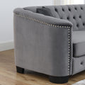 3 Seater 3 Seater Combination Sofa.Velvet Grey Grey Foam Velvet 6 Seat