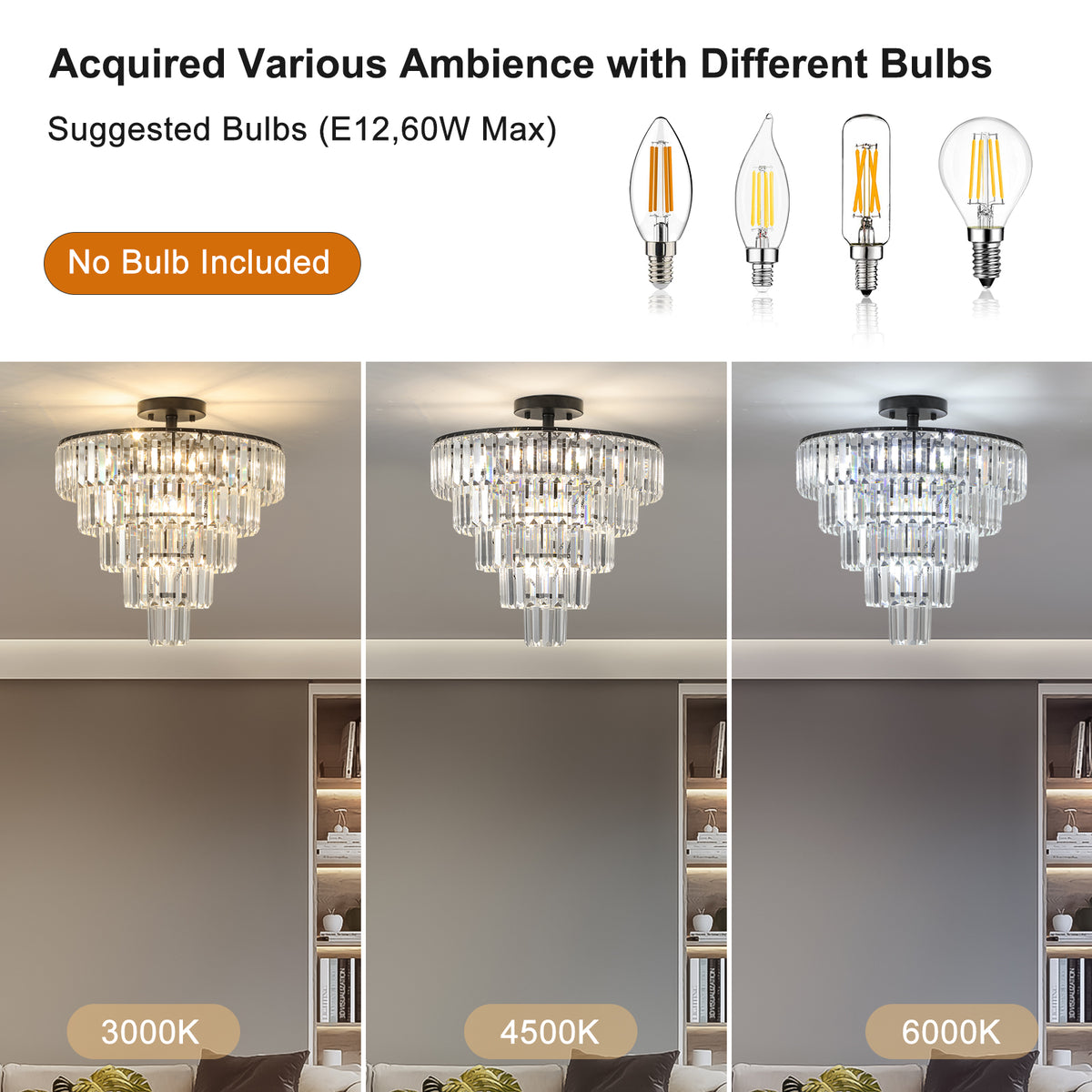 Same As W1340P189285 L005001 D500 C10B Black Large Crystal Chandelier, Modern Style Chandelier, Dining Room, Living Room, Bedroom Black Luxury Crystal