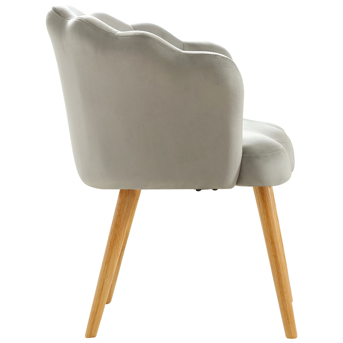 Velvet Wooden Foot Casual Lotus Chair With Waist Pillow Grey Grey Cotton Metal & Wood