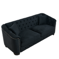 3 Seater 3 Seater Combination Sofa.Velvet Black Black Foam Velvet 6 Seat