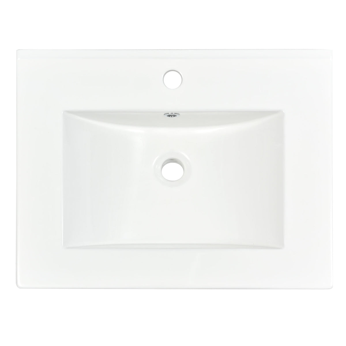 24Inch White Bathroom Vanity Sink Combo For Small Space, Modern Design With Ceramic Basin, Gold Legs And Semi Open Storage Faucet Not Included White Mdf