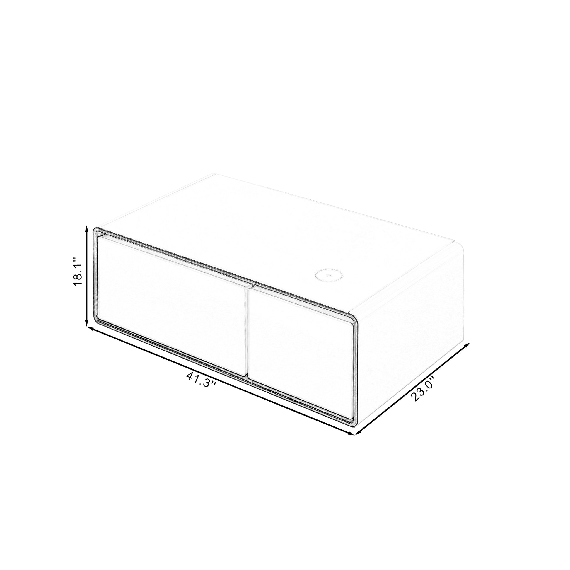Smart Table Fridge, Multifunctional Coffee Table With Cooler And Frozen Black Tempered Glass