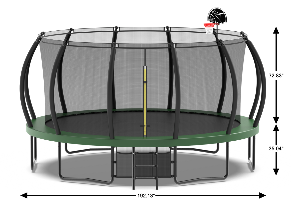 16Ft Trampolines Green Green Steel