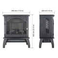 18 Inch 3D Flame Electric Infrared Quartz Fireplace Stove With Remote Control Powder Coated Electric Yes Antique Black Vent Free Yes Freestanding Tempered Glass Sheet Metal Electric