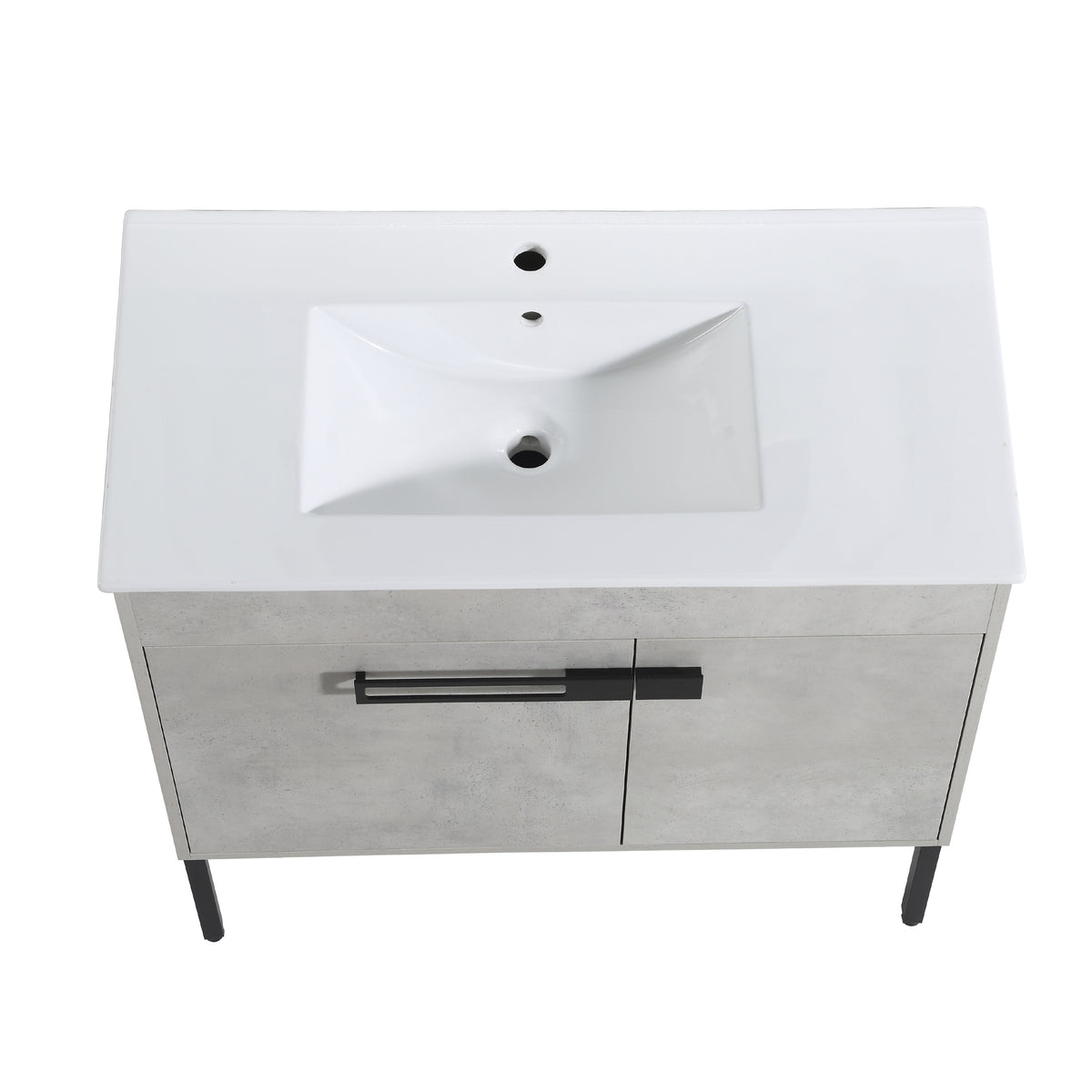 36 Inch Bathroom Vanity With Sink, Freestanding Bathroom Vanity Or Floating Is Optional Conversion 00336Cg 1 F Bl9090B Kd Packing Cement Grey 2 Bathroom Freestanding Modern Plywood