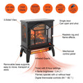 18 Inch 3D Flame Electric Infrared Quartz Fireplace Stove With Remote Control Powder Coated Electric Yes Antique Black Vent Free Yes Freestanding Tempered Glass Sheet Metal Electric
