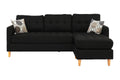 Black Polyfiber Sectional Sofa Living Room Furniture Reversible Chaise Couch Pillows Tufted Back Modular Sectionals Black Wood Primary Living Space Cushion Back Contemporary,Modern L Shaped Pine Square Arms Fabric 4 Seat