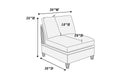 Living Room Furniture Armless Chair Light Grey Dorris Fabric 1Pc Cushion Armless Chair Wooden Legs Light Grey Primary Living Space Contemporary,Modern,Transitional Fabric
