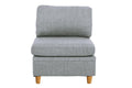 Living Room Furniture Armless Chair Light Grey Dorris Fabric 1Pc Cushion Armless Chair Wooden Legs Light Grey Primary Living Space Contemporary,Modern,Transitional Fabric