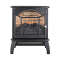 18 Inch 3D Flame Electric Infrared Quartz Fireplace Stove With Remote Control Powder Coated Electric Yes Antique Black Vent Free Yes Freestanding Tempered Glass Sheet Metal Electric