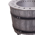 Smokeless Firepit With Wood Pellet Twig Wood As The Fuel, Wood Look Antique Black Garden & Outdoor American Design Concrete,Metal