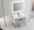 36 Inch Bathroom Vanity With Sink, Freestanding Bathroom Vanity Or Floating Is Optional Conversion 00336Cg 1 F Bl9090B Kd Packing Cement Grey 2 Bathroom Freestanding Modern Plywood