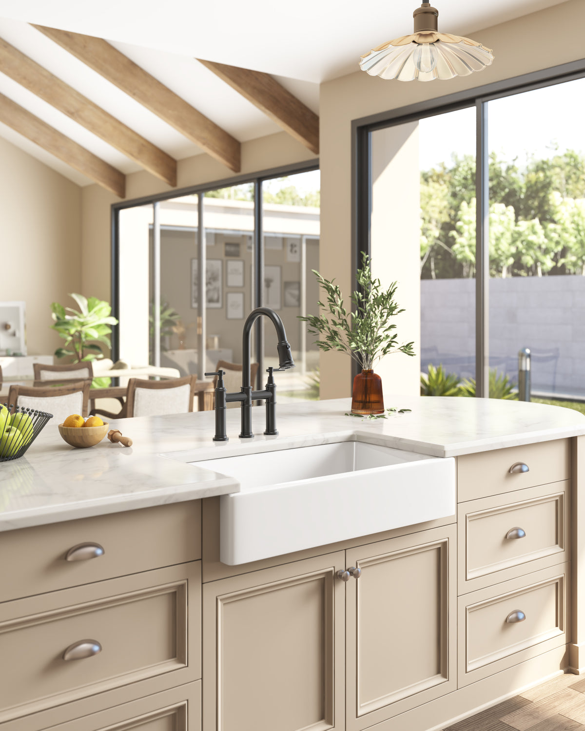 30"L X 19" W Farmhouse Apron Front White Ceramic Kitchen Sink White Fireclay