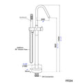 Freestanding Bathtub Faucet With Hand Shower Brushed Nickel Metal