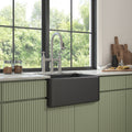 Inch White Farmhouse Sink Deep Apron Sink Undermount Farmhouse Kitchen Sink Single Farm Sink Matt Black Ceramic