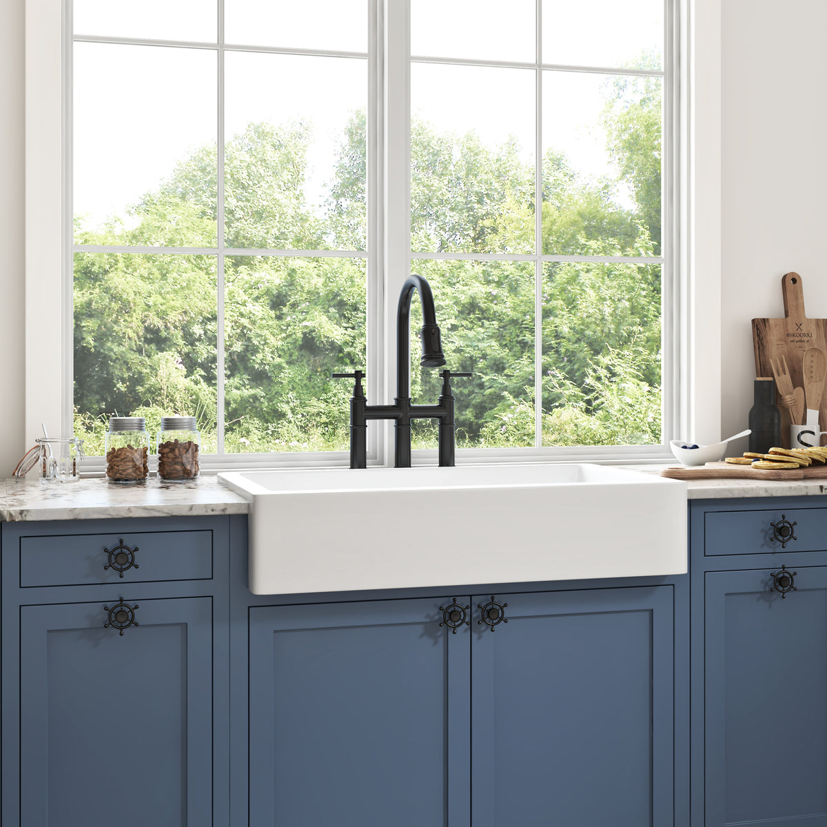 30"L X 19" W Farmhouse Apron Front White Ceramic Kitchen Sink White Fireclay