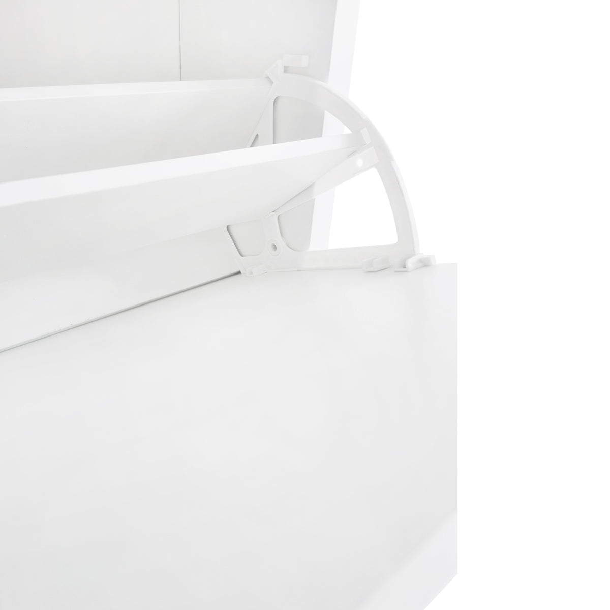 Slim Shoe Cabinet Set With 4 Flip Drawers, Wood Grain Pattern Top Shoe Storage Solution With Adjustable Panel, Modern Style Shoe Rack With Drawers For Hallway, White 5 Or More Drawers White Primary Living Space Adjustable Shelves Particle Board