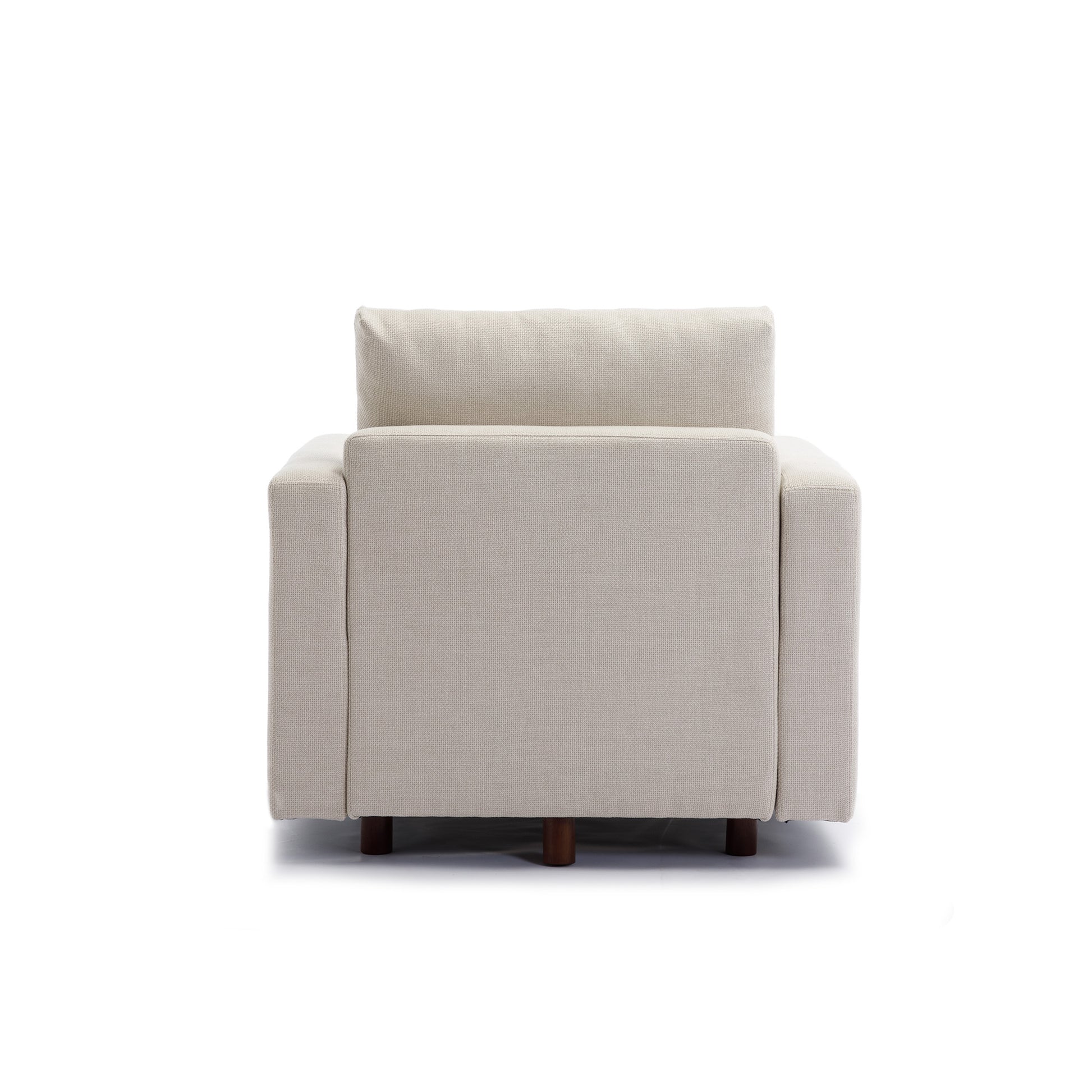 4 Seat Module Sectional Sofa Couch With 1 Ottoman For Living Room,Seat Cushion And Back Cushion Non Removable And Non Washable,Cream Cream Wood Primary Living Space Soft Modern Rubberwood Foam Linen 4 Seat