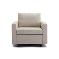 2 Seat Module Sectional Sofa Couch With 1 Ottoman For Living Room,Seat Cushion And Back Cushion Non Removable And Non Washable,Cream Cream Wood Primary Living Space Soft Modern Rubberwood Foam Linen 2 Seat