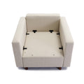 2 Seat Module Sectional Sofa Couch With 1 Ottoman For Living Room,Seat Cushion And Back Cushion Non Removable And Non Washable,Cream Cream Wood Primary Living Space Soft Modern Rubberwood Foam Linen 2 Seat