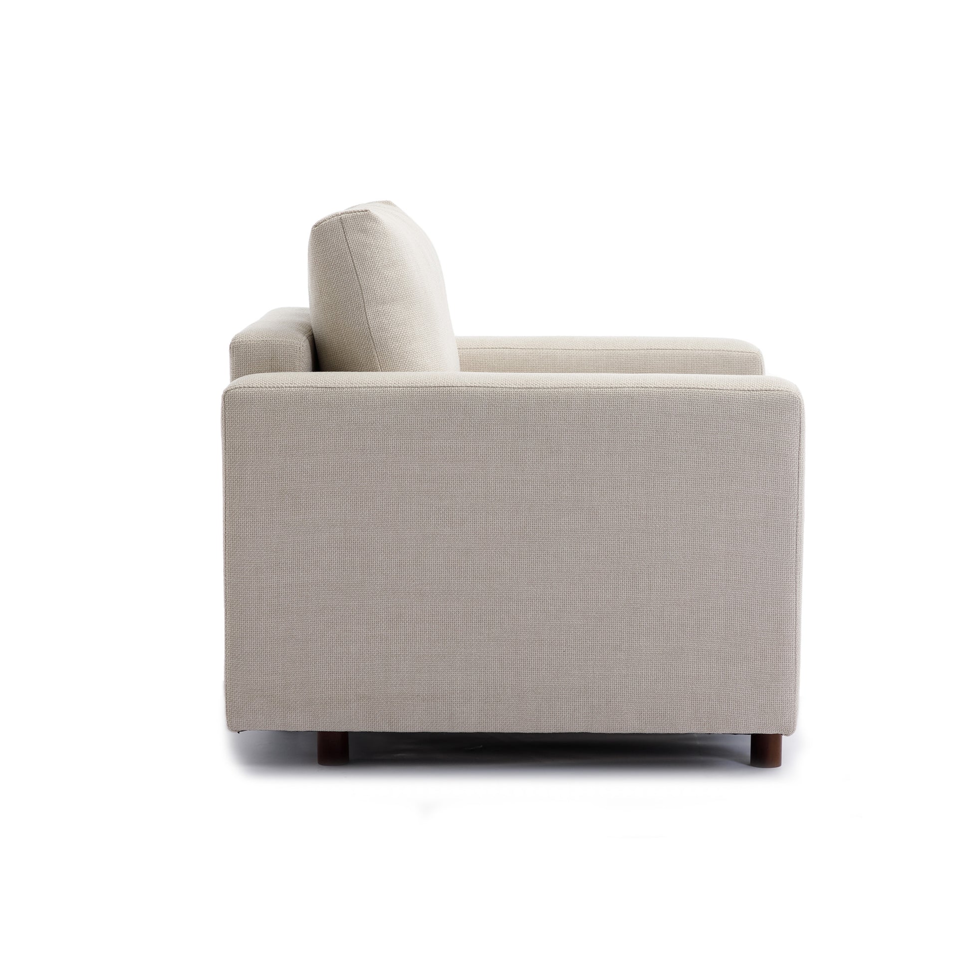Single Seat Module Sofa Sectional Couch,Cushion Covers Non Removable And Non Washable,Cream Cream Linen Wood Primary Living Space Soft Cushion Back Modern Rubberwood Square Arms Foam Linen 1 Seat