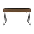 Baxter 140 Desk, One Shelf, Four Legs Mahogany Brown Computer Desk Office Modern Freestanding Rectangular Desk Rectangular Particle Board Particle Board