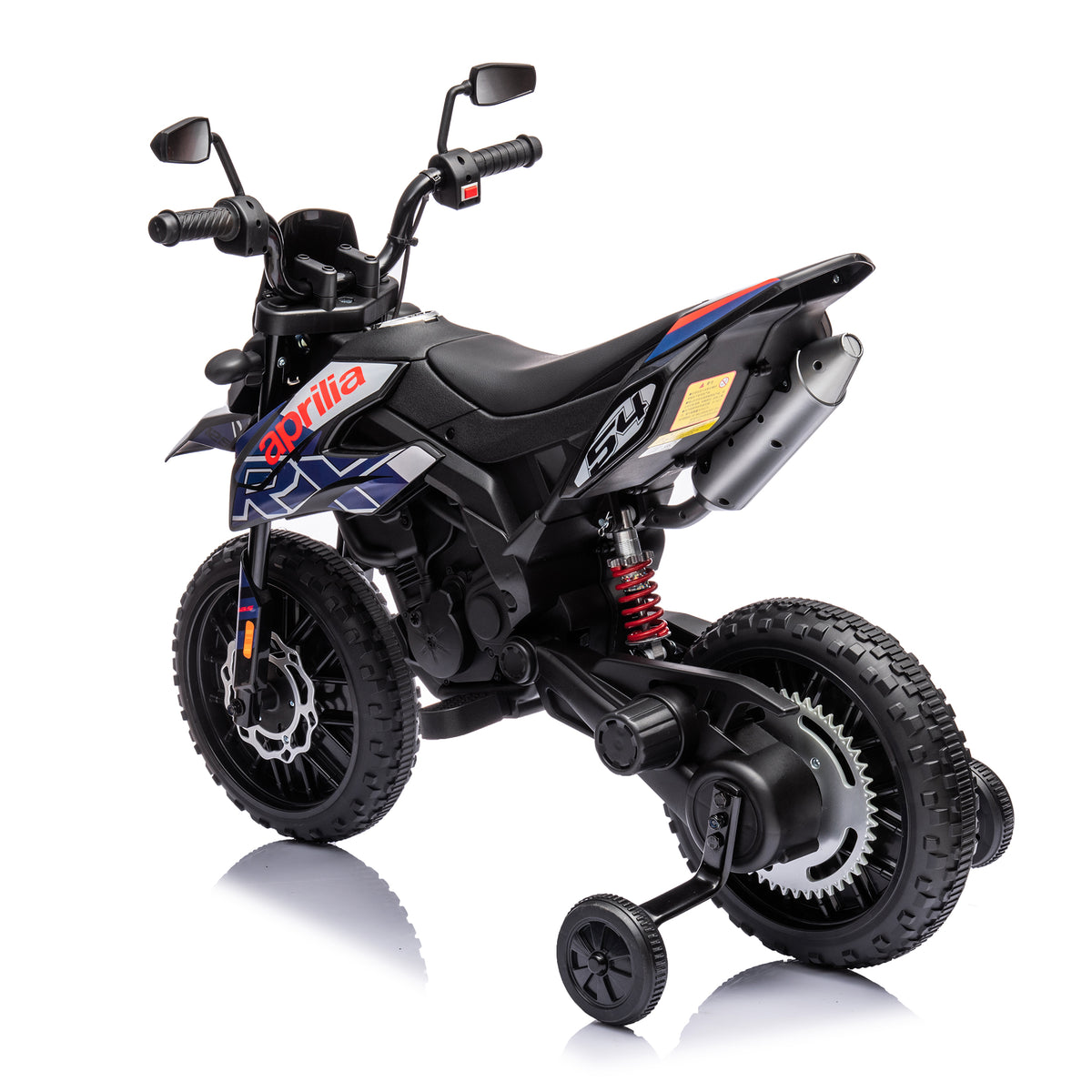 12V Electric Kid Ride On Motorcycle, Apulia Licensed Motorcycle For Kids, Battery Powered Kids Ride On Motorcycle Blue, 2 Wheels Motorized Vehicles Children Toys,Led Headlights Blue Polyethylene