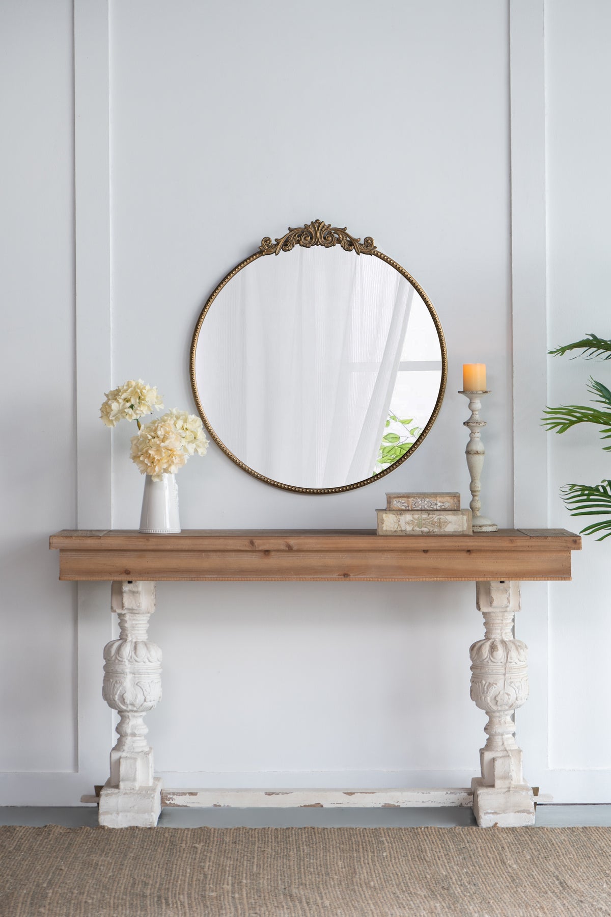 30" X 32" Round Gold Mirror, Wall Mounted Mirror With Metal Frame For Bathroom Living Room Gold Mdf Glass