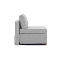 Modern Fabric Linen Middle Module For Modular Sofa Sectional Sofa Couch Accent Armless Chair, Cushion Covers Removable And Washable,Light Grey Light Grey Wood Primary Living Space Soft Cushion Back Modern Rubberwood Armless Foam Linen 1 Seat