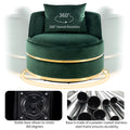 360 Degree Swivel Accent Chair Velvet Modern Upholstered Barrel Chair Over Sized Soft Chair With Seat Cushion For Living Room, Bedroom, Office, Apartment, Green Green Foam Velvet