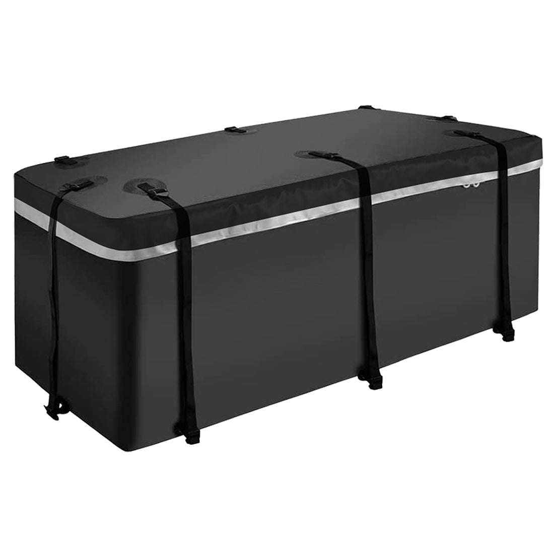 Hitch Mount Cargo Carrier Basket 60" X 21" X 6" Waterproof Cargo Bag 16 Cubic Feet 56" 20" 20" ,Hauling Weight Capacity Of 500 Lbs And A Folding Arm.With Hitch Stabilizer,Net And Straps Black Metal