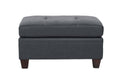 Contemporary Genuine Leather 1Pc Ottoman Black Color Tufted Seat Living Room Furniture Black Genuine Leather Primary Living Space Black Contemporary,Modern Rectangle Tufted Genuine Leather