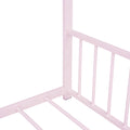 Full Size Metal House Bed, Pink Pink Metal