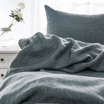 King Size Pillow Cases Set Of 2, King Pillow Cases Set Of 2, Pillow Cases King, Premium Soft Linen Pillow Case With Envelope Enclosure 20"X36", Iron Grey Linen Linen