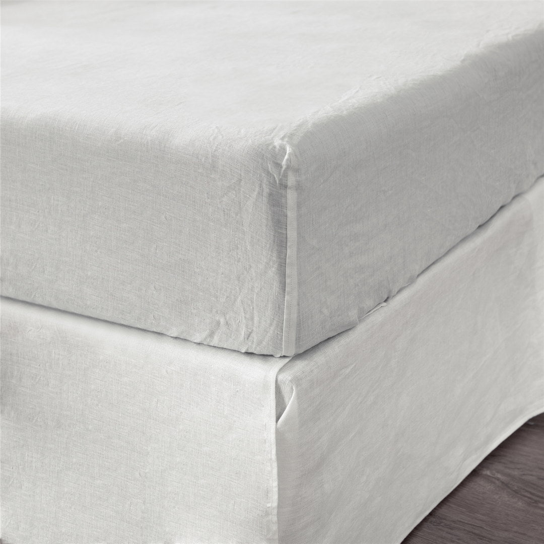 King Fitted Sheet 1 Pc, Bed Sheets King Size, Linen Sheets, Hotel Sheets, Soft White Sheets,& Fade Resistant King Sheets White Linen Linen