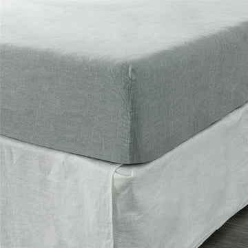 California King Fitted Sheet 1 Pc, California King Sheets, Linen Sheets, Hotel Sheets,& Fade Resistant Cal King Sheets Sea Glass Grey Linen Linen