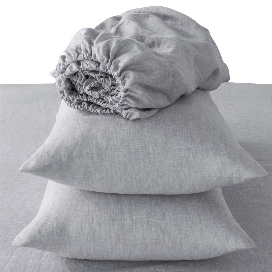 4 Pcs Bedding Sets Queen, Premium Linen Bedding Sheets & Pillowcases, Queen Bedding Sets, Cloud Bedding Sheet & Pillowcase Sets White Linen Linen