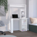 Desk Ryndon, Hutch, White Finish White Particle Board