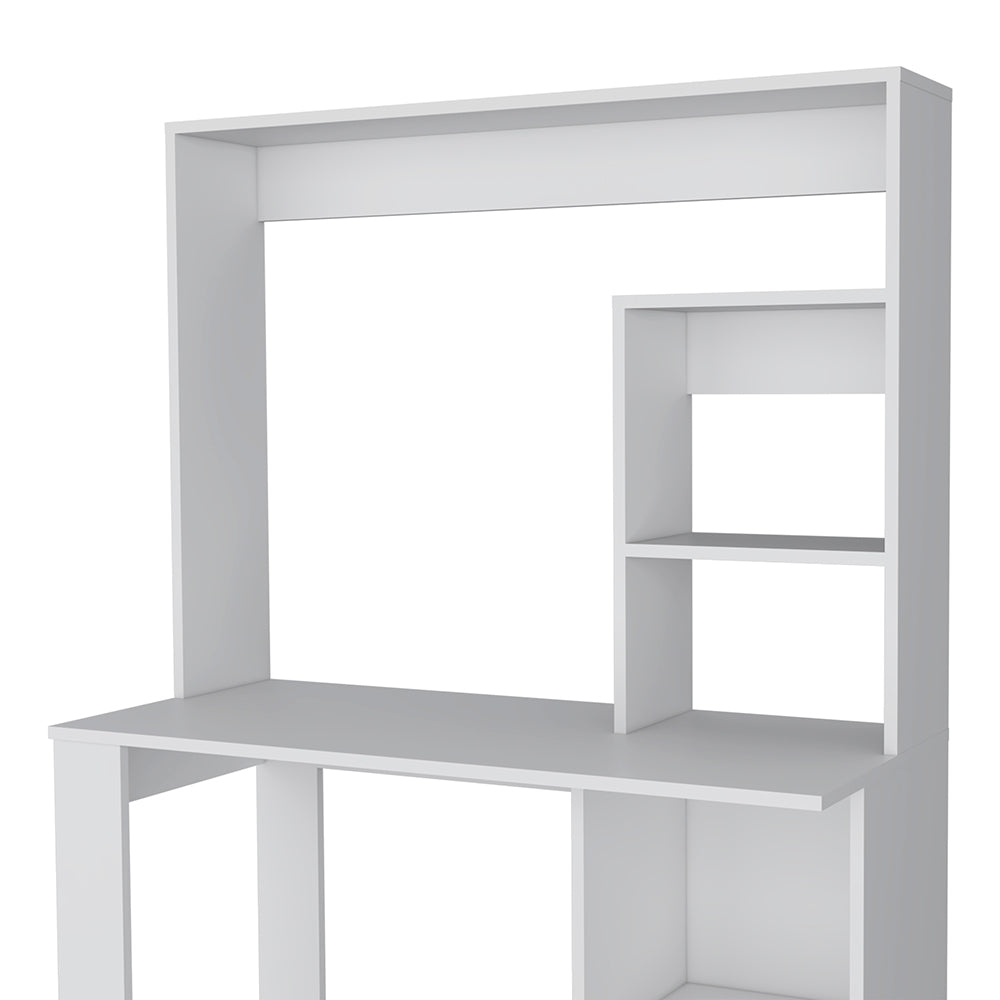 Desk Ryndon, Hutch, White Finish White Particle Board