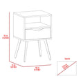 Nightstand Fugaz, Open Shelf, Single Drawer, Smokey Oak White Finish Multicolor Particle Board